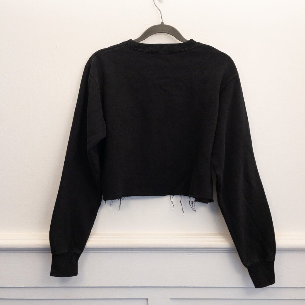 Brandy Melville San Francisco California Cropped Sweatshirt Black Graphic Top - Picture 3 of 6
